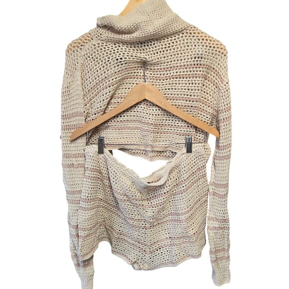 FREE PEOPLE Southampton Fauxchet Cotton Sweater Shorts Set FB Beach Pampas Med - Picture 2 of 8